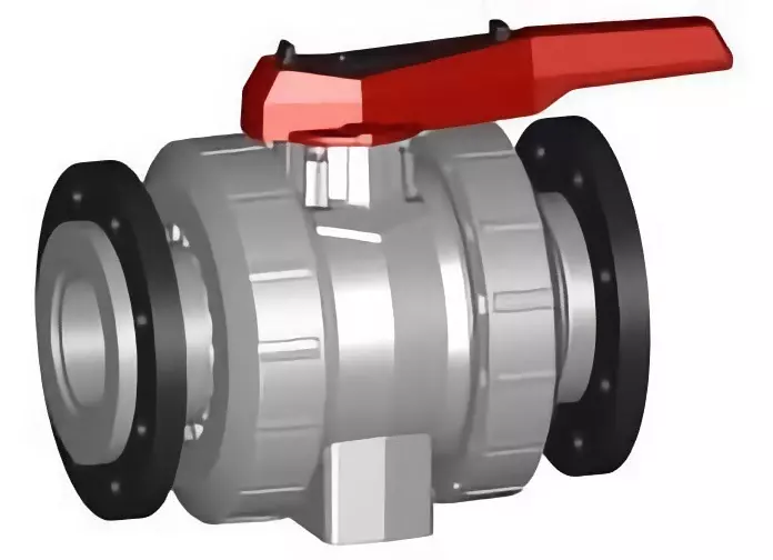 Fischer 163.546.586 11/2 546 Ball Valve Flanged CPVC/EPDM