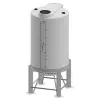 01-33933 | 500 Gal - ProChem Cone Bottom Tanks - 30° Slope & Plastic Stand - FDA Black