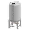 01-33927 | 200 Gal ProChem Cone Bottom Tanks - 30° Slope & Plastic Stand - FDA Black