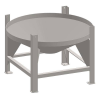 01-33927 | 200 Gal ProChem Cone Bottom Tanks - 30° Slope & Plastic Stand - FDA Black