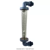 F-451006LHNE | F-451N High Volume Rotameter - 0.5 to 6 GPM - 1.0 Inch M/NPT - Panel Mount Elbow