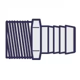 US61659 | 1" PP MNPT Hose Barb Fitting