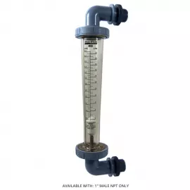 F-451006LHNE | F-451N High Volume Rotameter - 0.5 to 6 GPM - 1.0 Inch M/NPT - Panel Mount Elbow