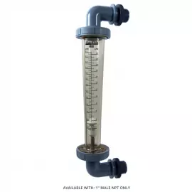 F-451003LHKNE | F-451N High Volume Rotameter - 3 to 30 GPM - 1.0 Inch M/NPT - Hastelloy Panel Mount Elbow