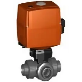 150.125.395 | 1 - 125 EA 3-way Horizontal L-Port Socket 110-230V - PVC/FKM