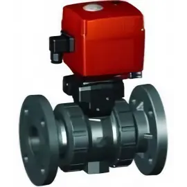 199.127.293 | 1/2 - 127 EA Ball Valve Flanged 100-230V w/ MO - PVC/FKM
