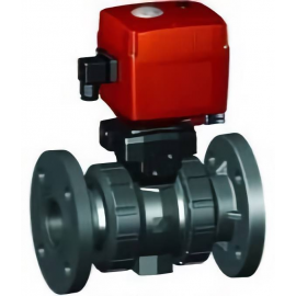 199.127.286 | 1-1/4 - 127 EA Ball Valve Flanged 100-230V w/ MO - PVC/EPDM