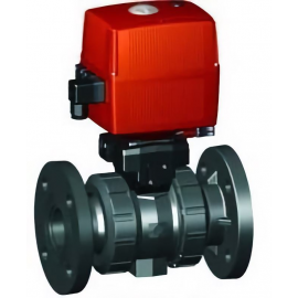 150.182.517 | 1-1/2 - 182 EA Ball Valve Flanged 24V w/ MO - CPVC/FKM