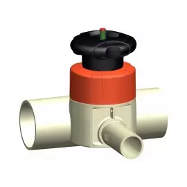 168.519.301 | 20x20 - 519 Zero Static Diaphragm Valve IR/Butt Fusion - PPn/PTFE/EPDM