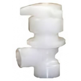 155.522.580 | 3/8 - 522 Angle Body Needle Valve Threaded NPT - PVDF/PTFE