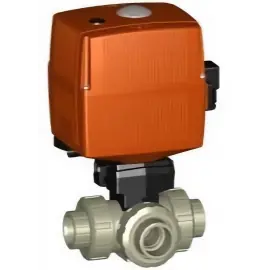 150.168.346 | 1-1/4 - 168 3-way Horizontal T-Port Threaded NPT 100-230V - PP/EPDM