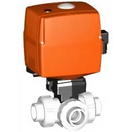 199.169.245 | 1 - 169 EA 3-way Horizontal L-port Threaded NPT 100-230V - PVDF/FKM