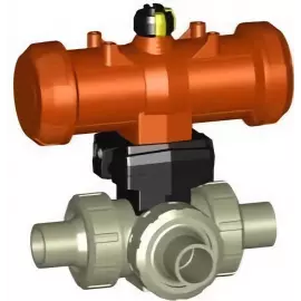 199.286.107 | 50 - 286 PA 3-way Ball Valve Horizontal T-Port FC IR/Butt Fusion - PP/EPDM
