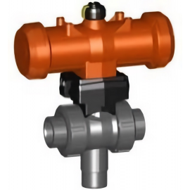 199.298.598 | 2 - 298 PA 3-way Ball Valve Vertical Diverter DA Socket - PVC/EPDM