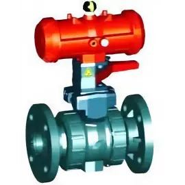 199.253.447 | 1-1/2 - Type 546 Pro Ball Valve w/ PPA Pneumatic Actuator - FC Flanged w/ MO - CPVC/EPDM