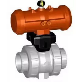 199.253.380 | 3 - Type 546 Pro Ball Valve w/ PPA Pneumatic Actuator - FC Socket - CPVC/FKM