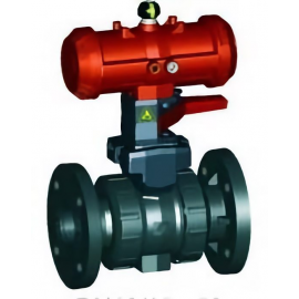 199.253.155 | 1 - Type 546 Pro Ball Valve w/ PPA Pneumatic Actuator - FO Flanged w/ MO - PVC/FKM