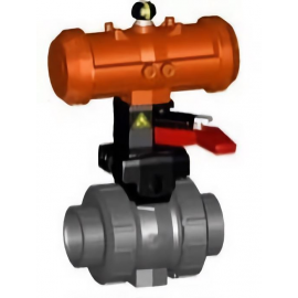 199.253.054 | 3/4 - Type 546 Pro Ball Valve w/ PPA Pneumatic Actuator - DA Socket/Threaded NPT w/ MO - PVC/FKM