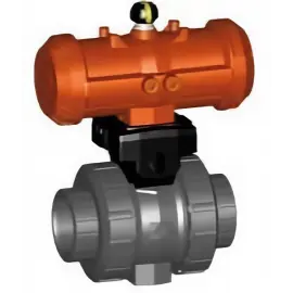 199.253.102 | 3/8 - Type 546 Pro Ball Valve w/ PPA Pneumatic Actuator - DA Socket/Threaded NPT - PVC/EPDM