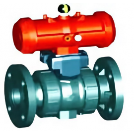 199.253.826 | 1-1/4 - Type 546 Pro Ball Valve w/ PPA Pneumatic Actuator - FO Flanged - CPVC/EPDM