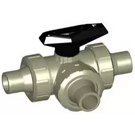 167.543.073 | 25 - 543 3-way Ball Valve Horizontal L-Port IR/Butt Fusion - PP/FKM