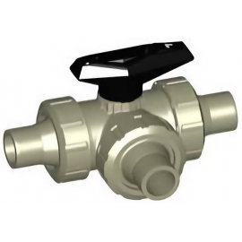 167.543.272 | 20 - 543 3-way Ball Valve Horizontal T-Port IR/Butt Fusion - PP/FKM