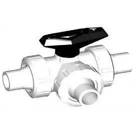 175.543.055 | 40 - 543 3-way Ball Valve Horizontal L-Port IR/Butt Fusion - PVDF/FKM