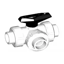 175.543.172 | 1/2 - 543 3-way Ball Valve Horizontal T-Port Threaded NPT - PVDF/FKM