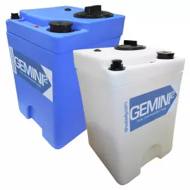 01-29816 | 10 Gal - Gemini Squared Dual Containment Tank - LPE SD 1.5 - Blue - Square
