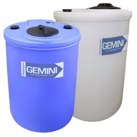 01-14877 | 62 Gal - Gemini Dual Containment Tank - Flat Top - LPE SD 1.5 - Blue - Cylindrical