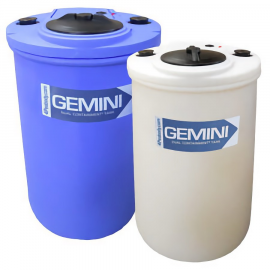 01-30126 | 40 Gal - Gemini Dual Containment Tank - Flat Top - XLPE SD 1.5 - Natural - Cylindrical