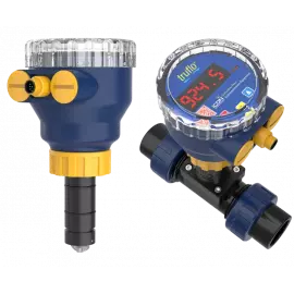 TIR-P-S | Truflo TIR Insertion Paddlewheel Flow Meter - PVC w/ Viton Seals - for 1/2" to 4" Pipe - LED - Flow Rate - 4-20mA Output + Relay