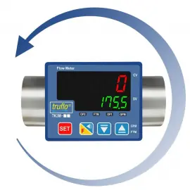 TK3M-25-SS | 1" Truflo TKM Paddlewheel Flow Meter - 316SS w/ Viton Seals - Threaded Connections - LED - Rate & Total - Pulse & 4-20mA Output - 24VDC