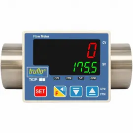 TK3P-25-SS | 1" Truflo TKP Paddlewheel Flow Meter - 316SS w/ Viton Seals - Threaded Connections - LED - Rate & Total - Pulse Output - 24VDC