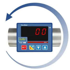 TK3S-50-SS | 2" Truflo TKS Paddlewheel Flow Meter - 316SS w/ Viton Seals - Threaded Connections - LED - Flow Rate - Pulse Output - 1 Relay Output - 24VDC