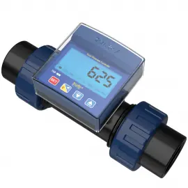 TKB-40-PF-B | 1-1/2" Truflo TKB Battery Operated Paddlewheel Flow Meter - PVDF - Viton - Butt Fused Connections - LCD - Rate & Total
