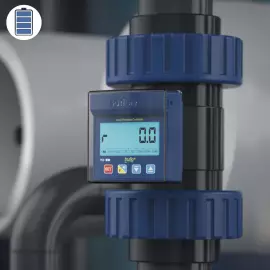TKB-80-P-E | 3" Truflo TKB Battery Operated Paddlewheel Flow Meter - PVC - EPDM - Flanged Connections - LCD - Rate & Total