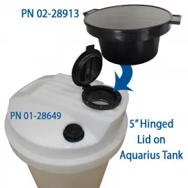 02-31040 | Lid for Cone Bottom Tanks - 60° Slope 40 Gal - Hinged Bolted SST