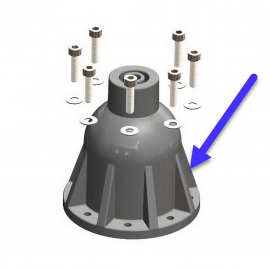 PDT00114N | PD0014 dampener top - 1/4 inch NPT filling port - Noryl