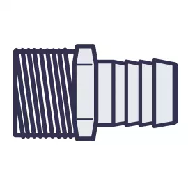 US61665 | 1" PVDF MNPT Hose Barb Fitting