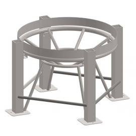 01-33927 | 200 Gal ProChem Cone Bottom Tanks - 30° Slope & Plastic Stand - FDA Black
